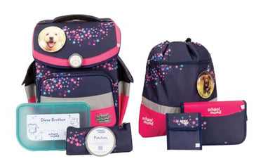 SCHOOL-MOOD - Schulranzen Set Hund, 7-teilig - Timeless Air+ - ergonomischer Schulranzen Jungen & Mädchen - Schultasche für Kinder in der 1. bis 4. Klasse - Leni (Hund) im Sale